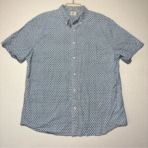 Faherty Brand Blue Scallop Print Button-Up Shirt Men’s XL